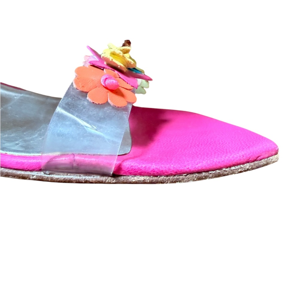 Stuart Weitzman Low Heel Tinkerbelle Pink Floral sandals in Size 7.5 - Picture 10 of 15